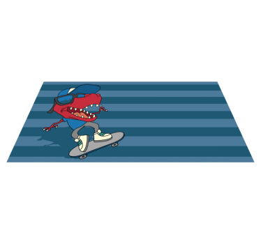 rôzne vinylové koberce pre deti skateboardový dinosaurus - Tenstickers