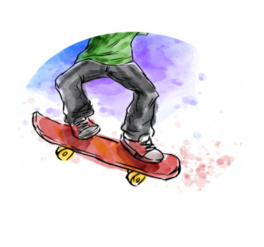 rôzne vinylové koberce pre deti skateboard ilustrácie - Tenstickers