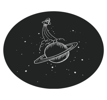 hviezdy vinylový koberec raketa na obežnej dráhe - Tenstickers