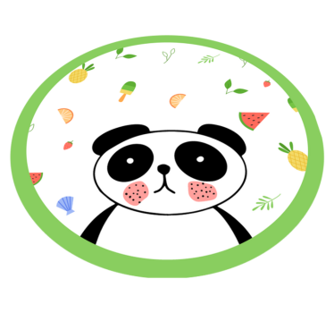 detský vinylový koberec roztomilý kruh pandy - Tenstickers