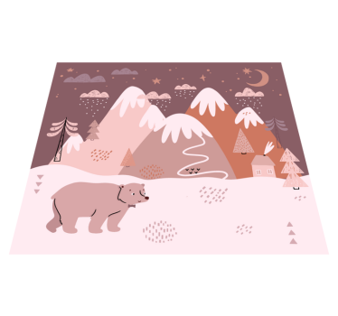 detský vinylový koberec pohodlie zimnej krajiny - Tenstickers