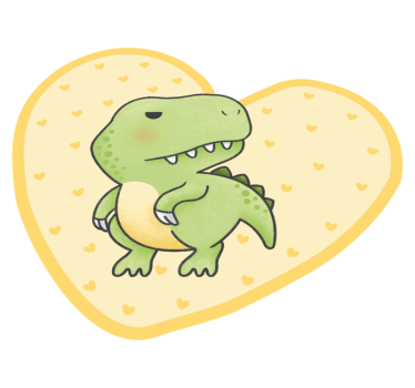 detský vinylový koberec dinosaurus v tvare srdca - Tenstickers