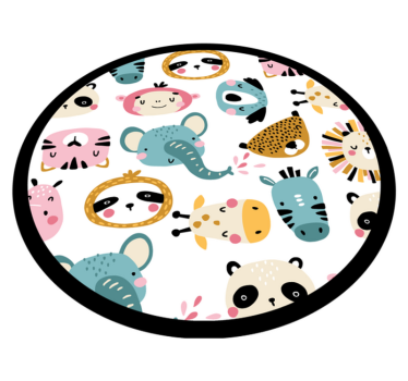 detský vinylový koberec farebné safari zvieratá - Tenstickers