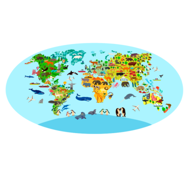 Vinylový koberec so mapou fauny a vegetácie - Tenstickers