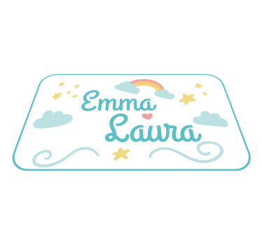 rôzne vinylové koberce pre deti dvojité meno s dúhou - Tenstickers