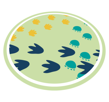 Stopy dinosaurov detská podložka - Tenstickers