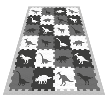 šedé zvieratko puzzle detská podložka - Tenstickers