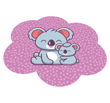 detský vinylový koberec dizajn rodiny koal - Tenstickers
