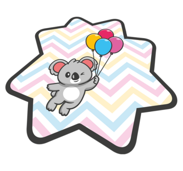 detský vinylový koberec hravý balón s koalou - Tenstickers