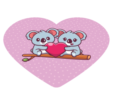 detský vinylový koberec roztomilé koaly láskyplne objímajúce - Tenstickers