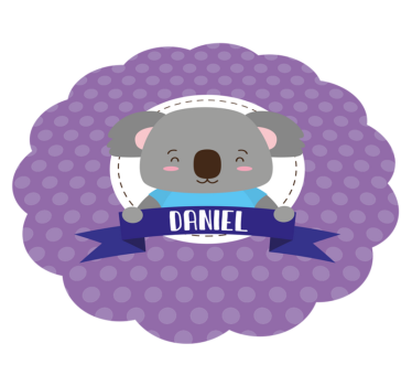 vinylový koberec pre bábätko roztomilá koala s menom - Tenstickers