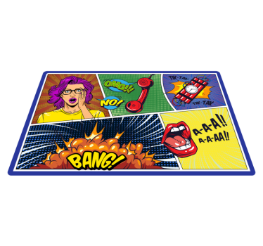 Komiks s výbušnými lúčmi koberec v spálni - Tenstickers