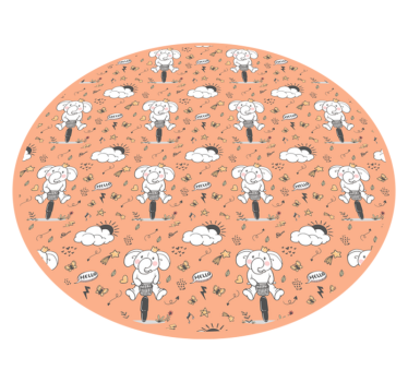 detský vinylový koberec veselá téma slona - Tenstickers