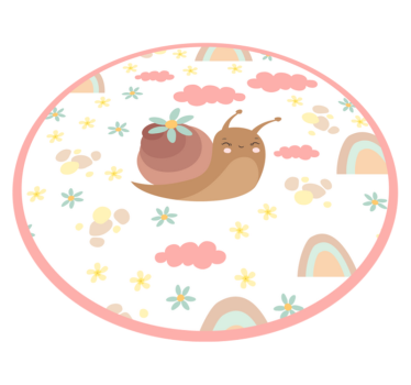 vinylový koberec pre bábätko veselá ilustrácia slimáka - Tenstickers