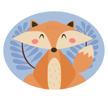 Smart fox pastelové farby zvieracia podložka - Tenstickers