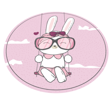 detský vinylový koberec roztomilý zajačik sa hojdá - Tenstickers