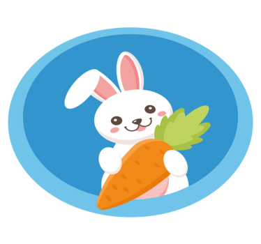 Králik s jedným uchom hore zvieracia podložka - Tenstickers