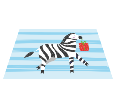 Všetko najlepšie k narodeninám zebra zvieracia podložka - Tenstickers