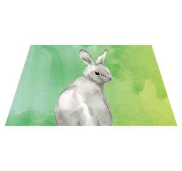 Králik na zelenom pozadí zvieracia podložka - Tenstickers
