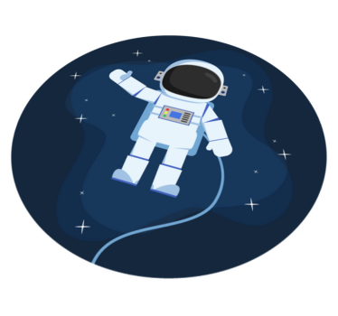 Plávajúci kozmonaut karikatúra hviezdny koberec - Tenstickers