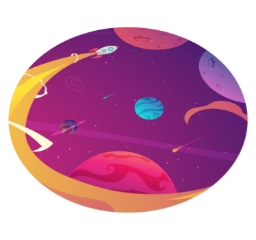 hviezdy vinylový koberec cesta kozmickou raketou - Tenstickers