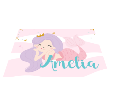 Morská panna meno princeznej deti vinylový koberec - Tenstickers