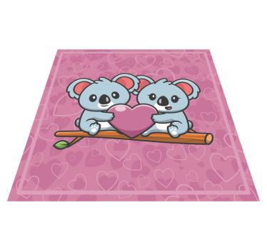 detský vinylový koberec koala milé srdce - Tenstickers