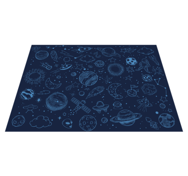 hviezdy vinylový koberec modré kozmické dobrodružstvo - Tenstickers