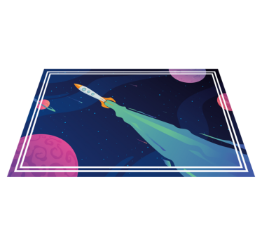 hviezdy vinylový koberec kozmická loď na obežnej dráhe - Tenstickers