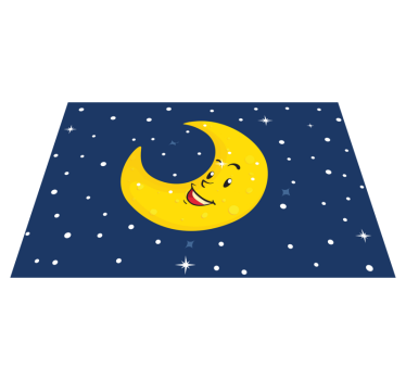 vinylový koberec pre bábätko šťastný mesiac s úsmevom - Tenstickers
