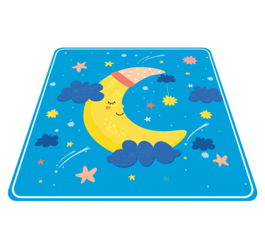 hviezdy vinylový koberec usmievavý mesiac - Tenstickers