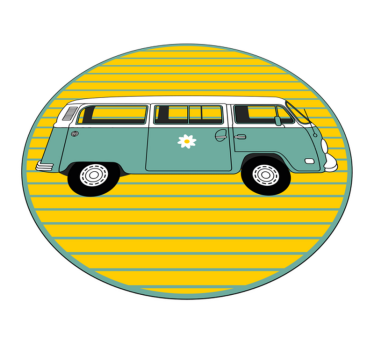 hviezdy vinylový koberec vintage dodávka so sedmokráskou - Tenstickers