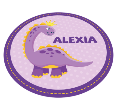 Vinylový koberec kruhového tvaru s princeznou dinosaurov - Tenstickers