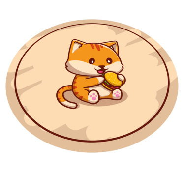 detský vinylový koberec mačiatko so sendvičom - Tenstickers