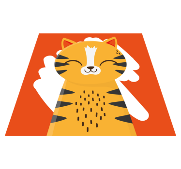 vinylový koberec pre bábätko šťastný dizajn tigra - Tenstickers