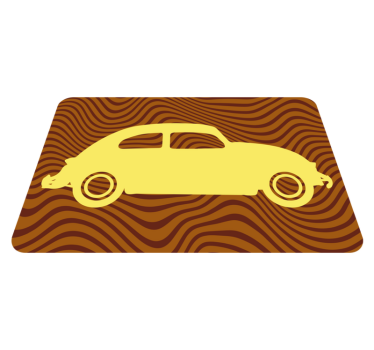 vinylový koberec cesty silueta veterána - Tenstickers