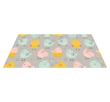 detský vinylový koberec farebné vtáčie postavy - Tenstickers