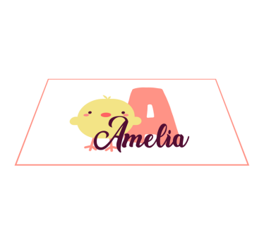 Vinylový koberec pre bábätko s menom a iniciálou - Tenstickers