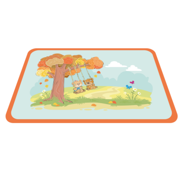 detský vinylový koberec medvedíky na hojdačkách - Tenstickers