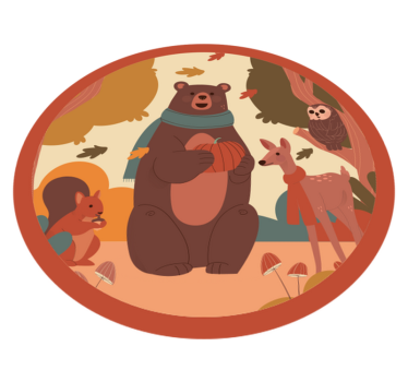 vinylový koberec pre bábätko priatelia lesných zvierat - Tenstickers