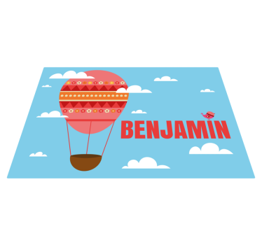 rôzne vinylové koberce pre deti červený balón s menom - Tenstickers