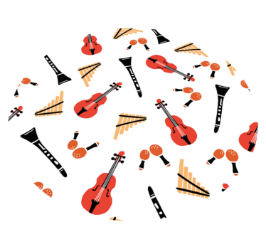 rôzne vinylové koberce pre deti koncept hudobného nástroja - Tenstickers