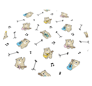 vinylový koberec pre bábätko zábava s hudobným medveďom - Tenstickers