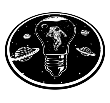 hviezdy vinylový koberec kozmonaut v žiarovke - Tenstickers