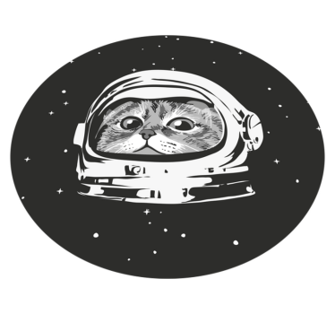 detský vinylový koberec dobrodružstvo vesmírnej mačky - Tenstickers