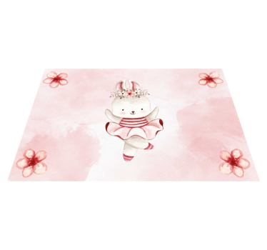 detský vinylový koberec ilustrácie baletného zajačika - Tenstickers