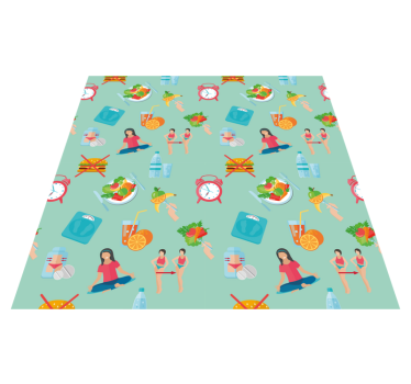 Rôzne vinylové koberce pre deti zdravý životný štýl - Tenstickers