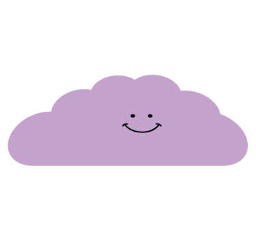 Fialový smajlík obláčik detská podložka - Tenstickers