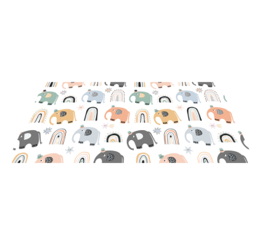Vzor multicolor slony detská podložka - Tenstickers