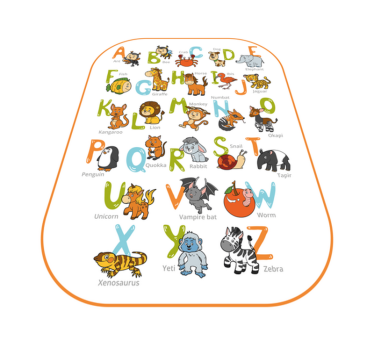 abeceda vinylové koberce abeceda zvieratko vzdelávacie - Tenstickers